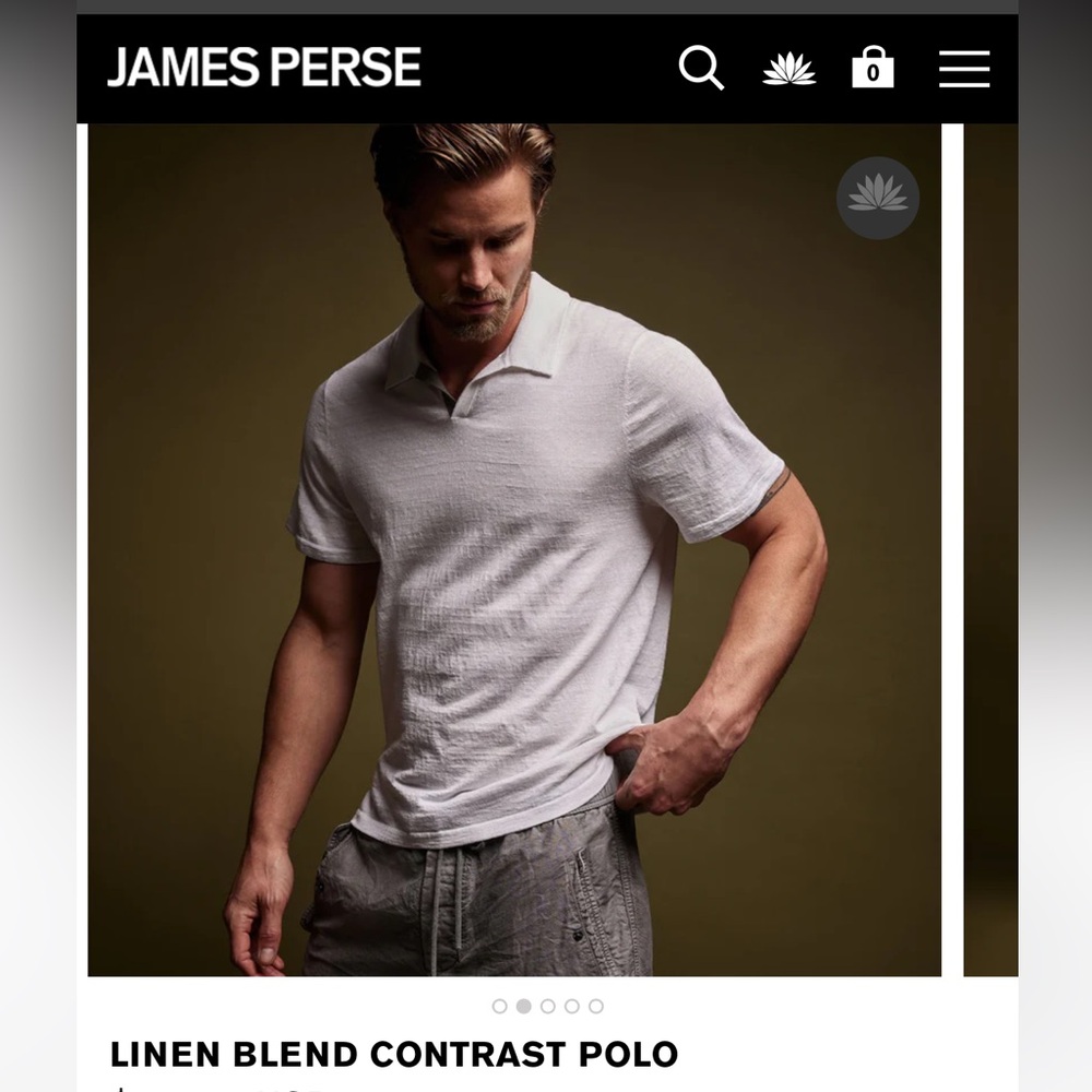 James Perse Linen Blend Polo